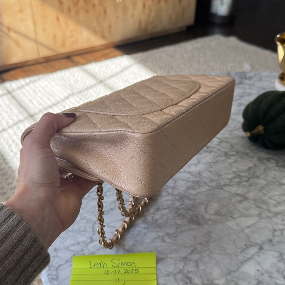 Chanel Beige Claire Medium Classic Flap GDHW Quilted Shoulder Bag - Picture 7 of 11